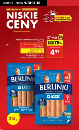 Biedronka Parówki Berlinki Classic oferta