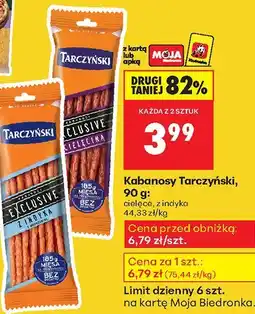 Biedronka Kabanosy z indyka Tarczyński oferta
