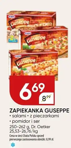 Chata Polska Pizza zapieka Giuseppe salami z pieczarkami pomidor i ser Dr. Oetker oferta