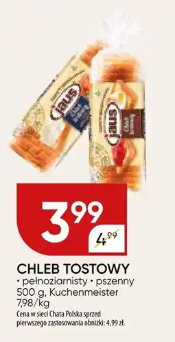 Chata Polska Chleb tostowy pełnoziarnisty pszenny Kuchenmeister oferta