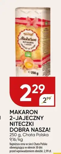 Chata Polska Makaron 2-jajeczny niteczki Chata Polska oferta