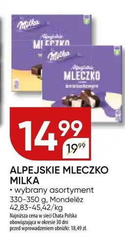 Chata Polska Alpejskie Mleczko Milka Mondelez oferta