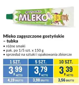 Makro Mleko zagęszczone gostyńskie w tubce SM Gostyń oferta