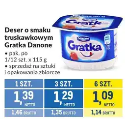 Makro Deser o smaku truskawkowym Gratka Danone oferta