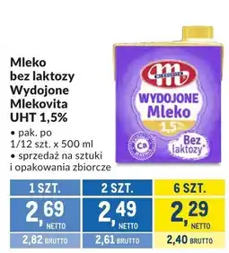Makro Mleko bez laktozy UHT 1,5% Wydojone Mlekovita oferta