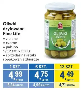 Makro Oliwki drylowane Fine Life zielone/czarne oferta