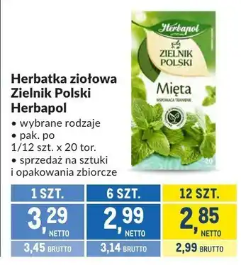 Makro Herbatka ziołowa Zielnik Polski Herbapol wybrane rodzaje oferta