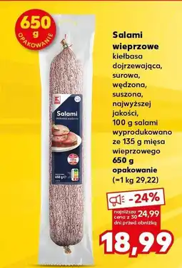 Kaufland Salami wieprzowe K-Classic oferta