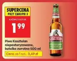 Biedronka Piwo Kasztelan Niepasteryzowane, butelka zwrotna 500 ml oferta