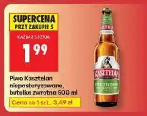 Biedronka Piwo Kasztelan Niepasteryzowane, butelka zwrotna 500 ml oferta