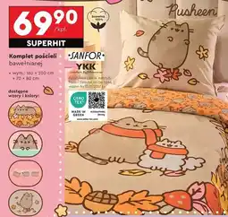 Biedronka Komplet poscieli bawełnianej 160 x 200 cm + 1 70 80 Pusheen oferta