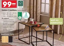 Biedronka Zestaw stolików kawowych czarny stelaż oferta