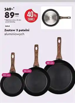 Biedronka Komplet patelni aluminiowych: 20 cm + 24 28 oferta
