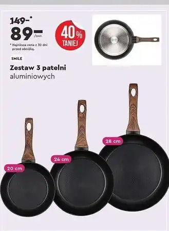 Biedronka Komplet patelni aluminiowych: 20 cm + 24 28 oferta