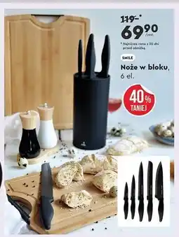 Biedronka Komplet noży w bloku Smile oferta