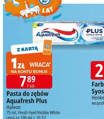 E.Leclerc Pasta do zębów fresh feel Aquafresh Plus oferta