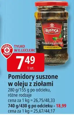 E.Leclerc Pomidory suszone w oleju z ziołami Wiodąca Marka Rustica oferta