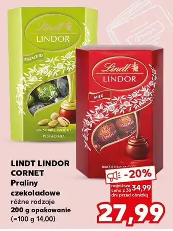 Kaufland Praliny czekoladowe Lindt Lindor Cornet oferta