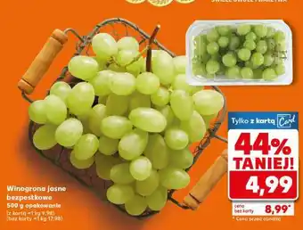 Kaufland Winogrona jasne bezpestkowe 500 g opakowanie oferta