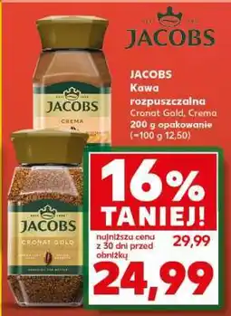 Kaufland JACOBS Kawa rozpuszczalna Cronat Gold, Crema 200 g opakowanie (~100 g 12,50) oferta