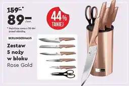 Biedronka Zestaw 5 noży w bloku Rose Gold oferta