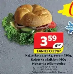 Delfin Kajzerka z szynką, serem / Kajzerka z jajkiem Piekarnia Wilamowice oferta