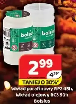 Delfin Wkład parafinowy RP2 45h, Wkład olejowy RC3 50h Bolsius oferta