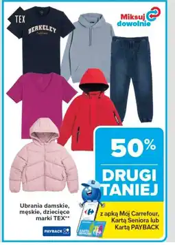 Carrefour Ubrania damskie, męskie, dziecięce marki tex oferta