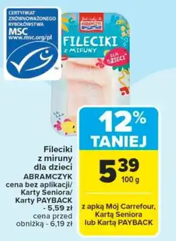 Carrefour Fileciki z miruny dla dzieci abramczyk oferta