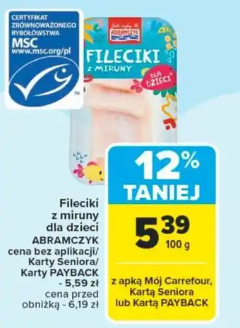 Carrefour Fileciki z miruny dla dzieci abramczyk oferta