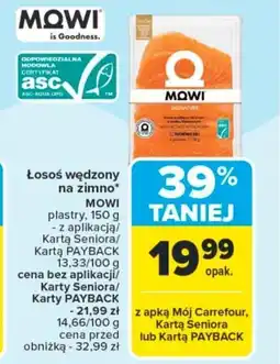 Carrefour Łosoś wędzony na zimno mowi oferta