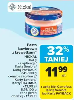 Carrefour Pasta kawiorowa z krewetkami nickal oferta