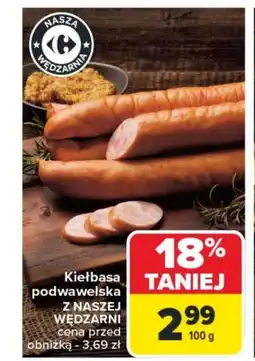 Carrefour Kiełbasa podwawelska z naszej wędzarni oferta