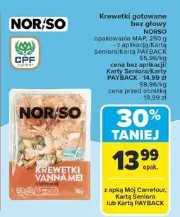 Carrefour Market Krewetki gotowane bez głowy Vannamei NORSO oferta