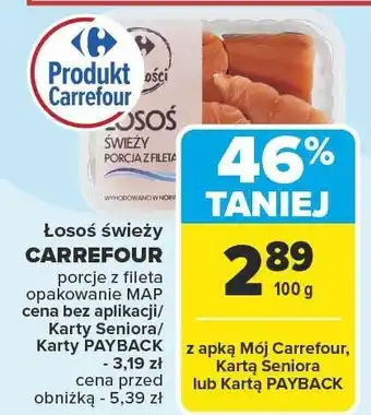 Carrefour Market Łosoś świeży porcje z fileta Carrefour oferta