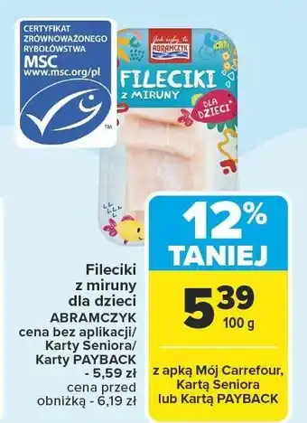 Carrefour Market Fileciki z miruny dla dzieci Abramczyk oferta