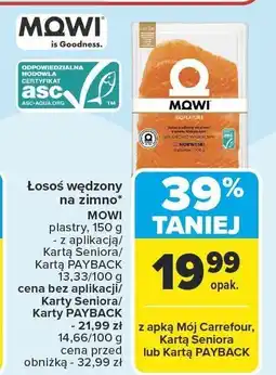 Carrefour Market Łosoś wędzony na zimno plastry Mowi oferta
