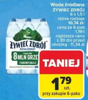 Carrefour Woda źródlana żywiec zdrój oferta