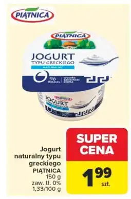 Carrefour Jogurt naturalny typu greckiego piątnica oferta