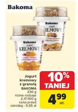 Carrefour Jogurt kremowy z granolą bakoma oferta