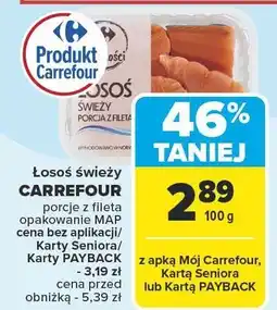 Carrefour Łosoś świeży porcje z fileta Carrefour oferta
