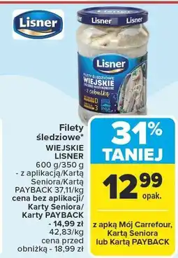 Carrefour Filety śledziowe wiejskie Lisner oferta