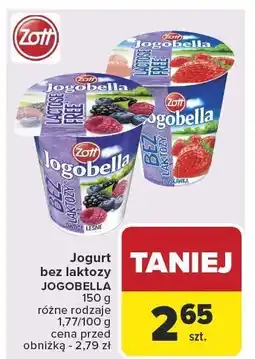 Carrefour Jogurt bez laktozy Jogobella Zott oferta