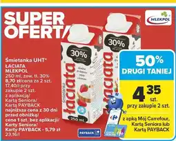 Carrefour Śmietanka UHT Łaciata Mlekpol 30% tłuszczu oferta