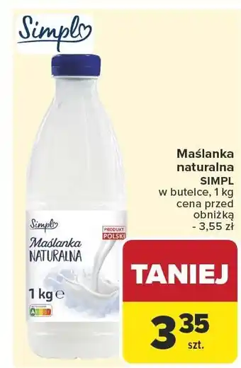 Carrefour Maślanka naturalna Simply oferta