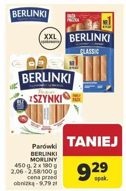 Carrefour Parówki Berlinki Morliny oferta