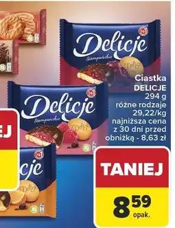 Carrefour Ciastka Delicje różne rodzaje 294g oferta