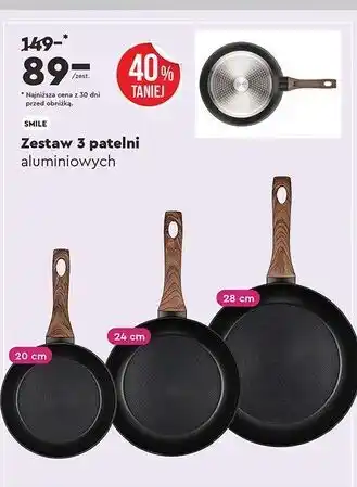 Biedronka Zestaw patelni aluminiowych Smile Mpm oferta