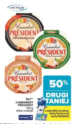 Carrefour Ser camembert z orzechami President oferta