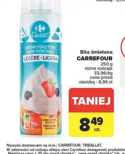 Carrefour Bita śmietana w sprayu uht Carrefour oferta